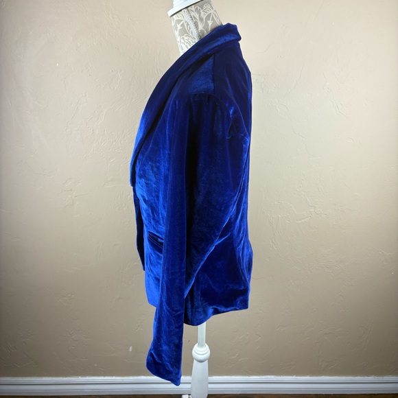 NWT Allegra K Blue Velvet Blazer Women’s size large - Picture 6 of 15